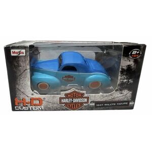 Maisto 1:64 1941 Willys Coupe (Harley Davidson Series) 2019 turquoise and blue